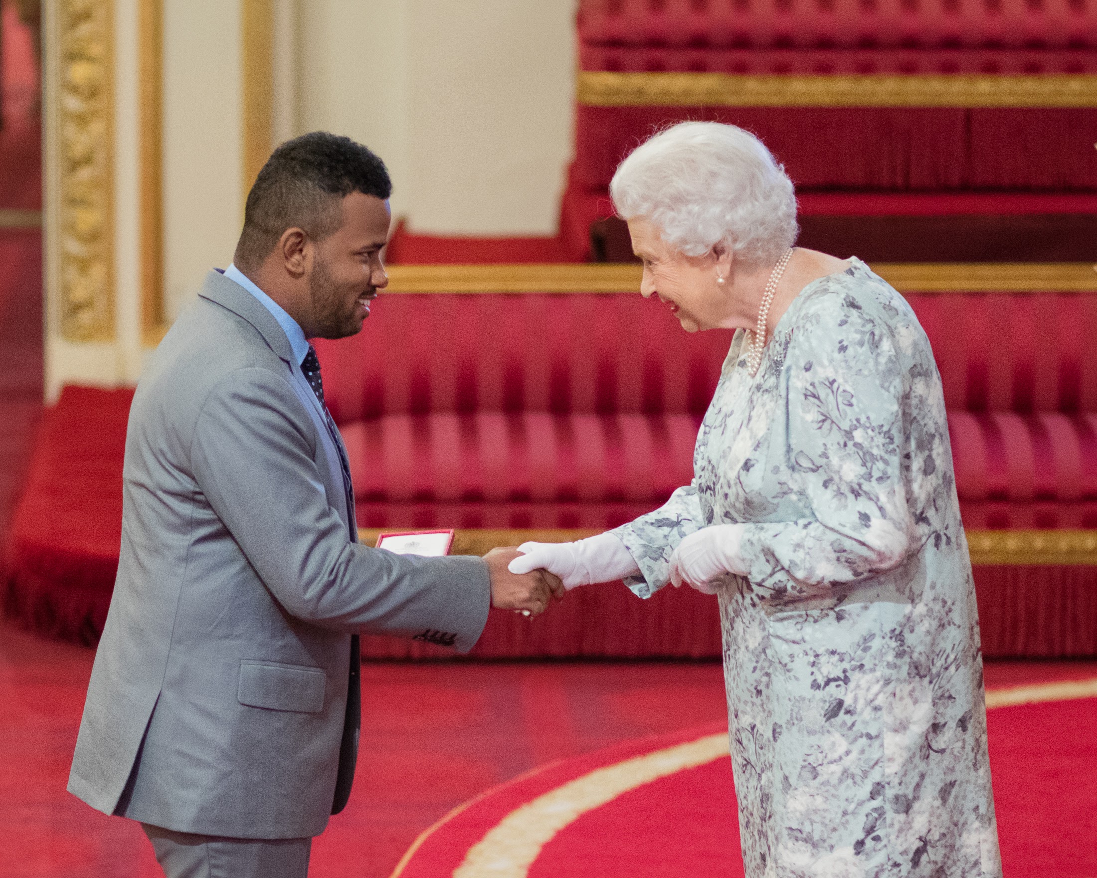 The 2017 Queen's Young Leaders receive their award from her majesty the Queen at Buckingham Palace.