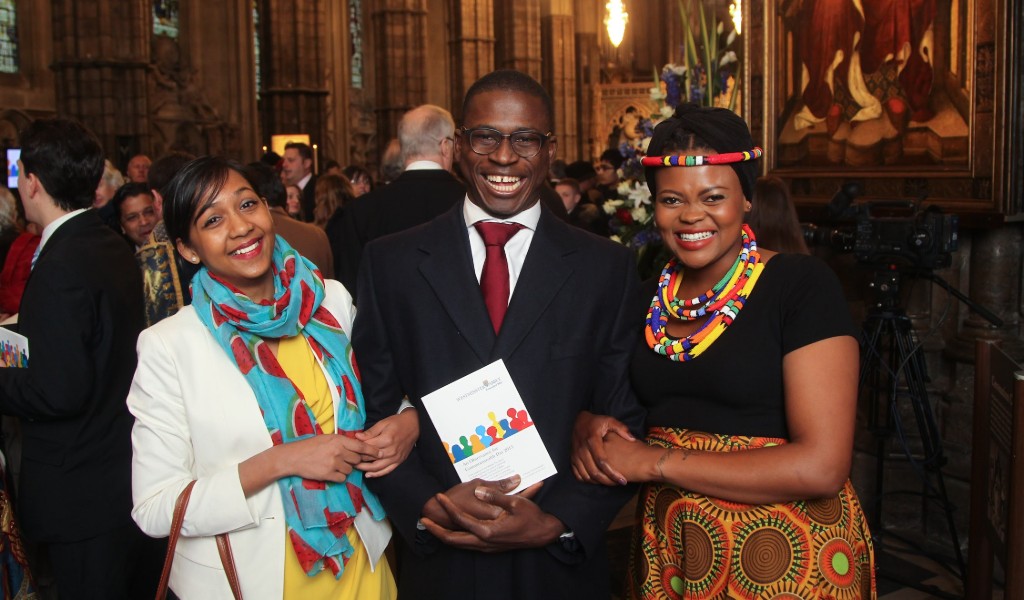 Queen’s Young Leaders PJ Cole and Barkha Mossae meet Her Majesty at an Observance for Commonwealth Day